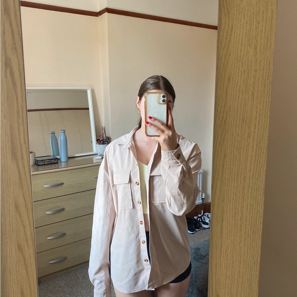 Baby pink shirt jacket